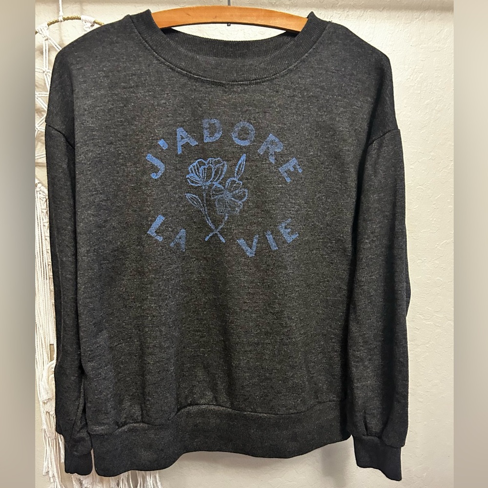 🩶 J’ADORE LA VIE Crew Neck Sweater